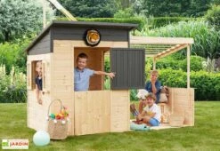 Maisonnette Pour Enfant En Bois Brut Avec Pergola – Santa Barbara