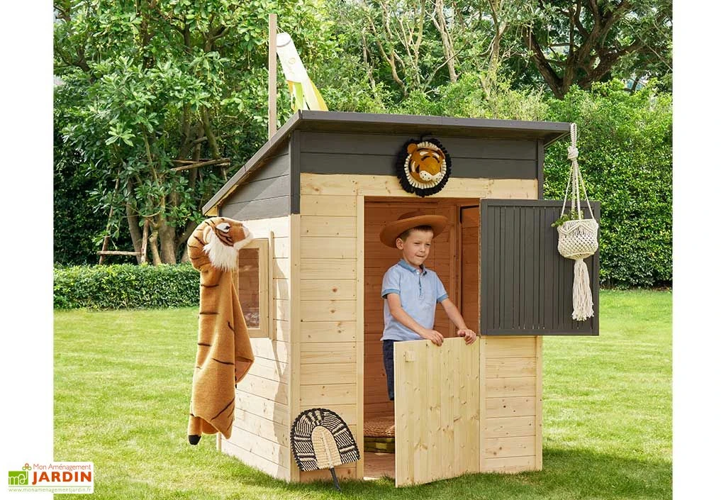 Maisonnette Pour Enfant En Bois Brut – Santa Monica 1 Maisonnette Pour Enfant En Bois Brut – Santa Monica