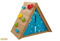 Cabane Pour Enfant Tipi En Bois Et Muret D’escalade Kidkraft