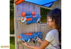 KidKraft Aire De Jeux En Bois Nerf Geo Strike Headquarters -Portique Jardin Soldes Magasin parc de jeux exterieur jardin