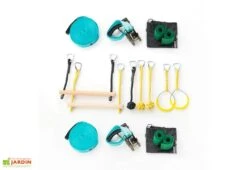 Parcours D’obstacles Enfant + Slackline De 15 M -Portique Jardin Soldes Magasin parcours obstacles enfant slackline