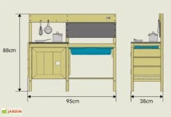 Cuisine En Bois : Plaque De Cuisson, évier Et Four – TP Happy Chef 11 Cuisine En Bois : Plaque De Cuisson, évier Et Four – TP Happy Chef -Portique Jardin Soldes Magasin plan cuisine exterieure en bois enfants