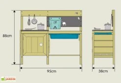 Cuisine En Bois : Four, Plaque De Cuisson, Robinet – TP Gourmet Chef -Portique Jardin Soldes Magasin plan mesure cuisine exterieure enfants