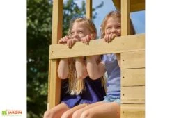 Aire De Jeux En Bois : Cabane Et Mur D’escalade – TP Treehouse -Portique Jardin Soldes Magasin plateforme cabane en bois exterieure 1