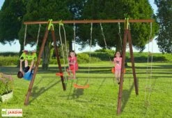 Portique Balançoires Bois Et Métal 2,30 M Bayano