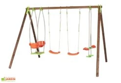 Portique Balançoires Bois Et Métal 2,30 M Bongo