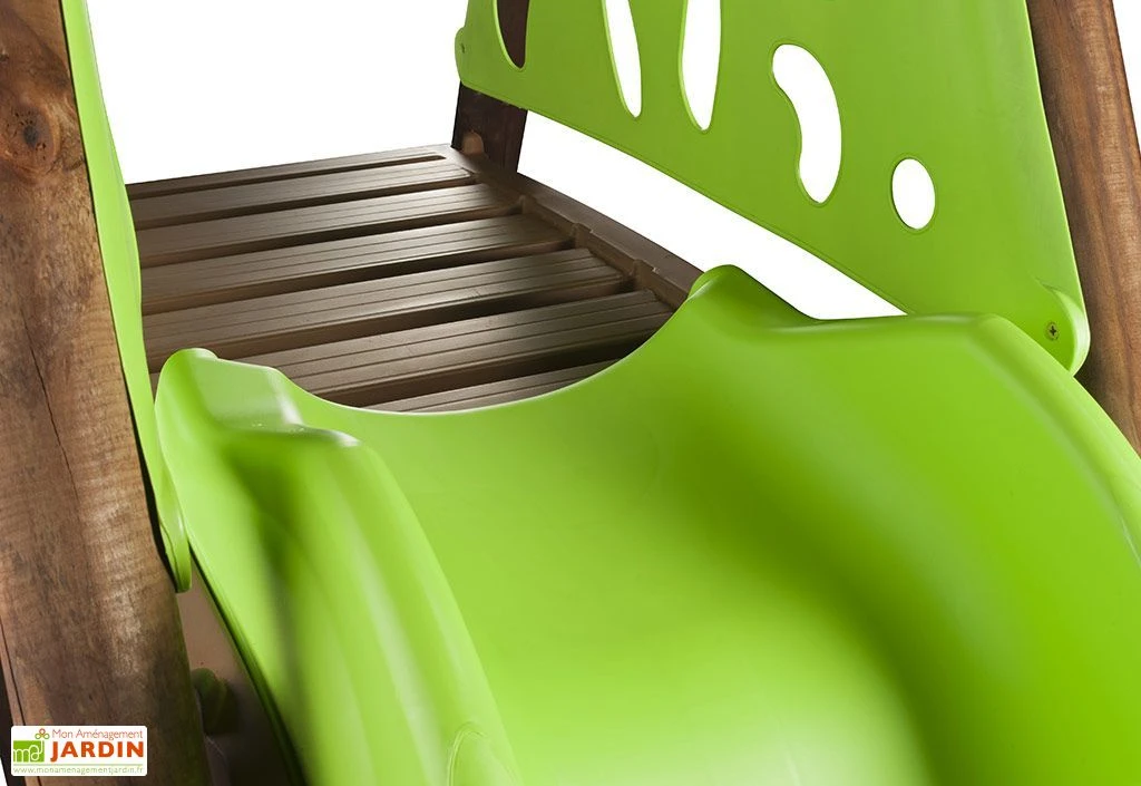 Portique Balançoires + Toboggan Bois Et Métal Zambo 5 Portique Balançoires + Toboggan Bois Et Métal Zambo – Image 5