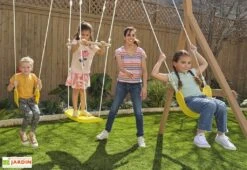 KidKraft Aire De Jeux En Bois Portique Balançoires Et Toboggan – Hideway Haven -Portique Jardin Soldes Magasin portique aire jeu bois kidkraft hideway haven