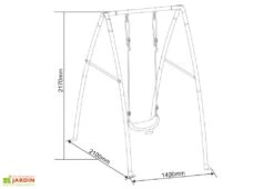 Axi Portique Balançoire Acier Pour Enfant - 1 Agrès -Portique Jardin Soldes Magasin portique balancoire enfant metal antirouille siege corde ajustable 140x210x217cm 2