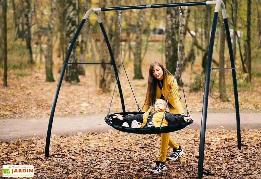 Axi Portique Balançoire Nid D’oiseau En Acier – 238 X 210 X 218 Cm 1 Axi Portique Balançoire Nid D’oiseau En Acier – 238 X 210 X 218 Cm