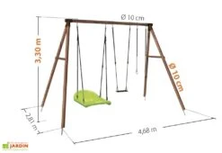 Portique Adulte En Bois Avec Balançoire Bateau – Galdar Bateau Soulet -Portique Jardin Soldes Magasin portique balancoires bois galdar bateau soulet