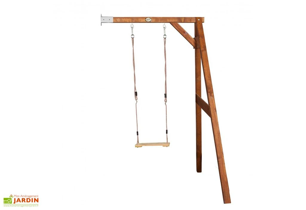 Axi Portique En Bois Mural Balançoire Simple Marron 1 Axi Portique En Bois Mural Balançoire Simple Marron