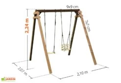 Portique En Bois éco-friendly 1 Balançoire 1 Siège Bébé - Ambre -Portique Jardin Soldes Magasin portique dimensions ambre
