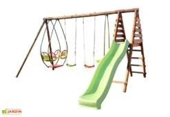 Portique Jardin Soldes Magasin 20 Portique Pour 7 Enfants De 3 à 12 Ans Toboggan + 4 Agrès – Jacinthe