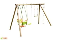 Portique Bois 1 Balançoire 1 échelle 1 Trapèze 1 Balancelle - Juliette