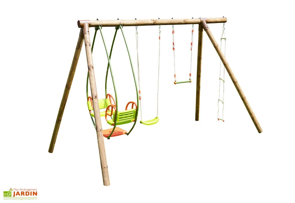 Portique Bois 1 Balançoire 1 échelle 1 Trapèze 1 Balancelle - Juliette 1 Portique Bois 1 Balançoire 1 échelle 1 Trapèze 1 Balancelle - Juliette