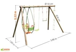 Portique Bois 1 Balançoire 1 échelle 1 Trapèze 1 Balancelle - Juliette 5 Portique Bois 1 Balançoire 1 échelle 1 Trapèze 1 Balancelle - Juliette -Portique Jardin Soldes Magasin portique juliette dimensions 1