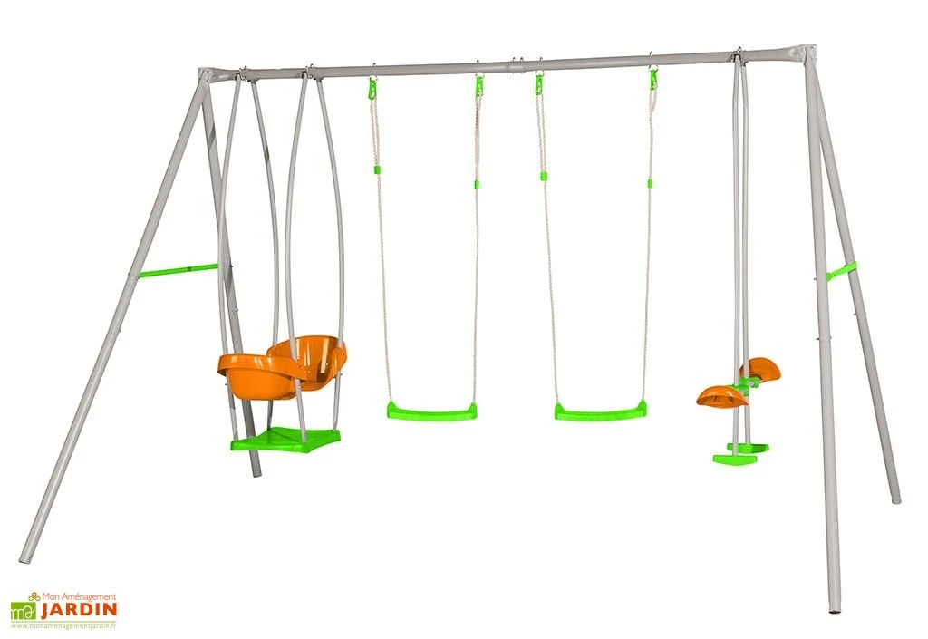 Portique Balançoire Métal Axion 2,20m Jade 2 Portique Balançoire Métal Axion 2,20m Jade – Image 2