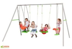 Portique Balançoire Métal Axion 2,20m Luca + Siège Bébé