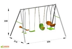 Portique Balançoire Métal Axion 2,20m Luca + Siège Bébé 5 Portique Balançoire Métal Axion 2,20m Luca + Siège Bébé -Portique Jardin Soldes Magasin portique metal enfant axion balancoire bebe nacelle face a face luca