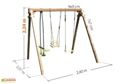 Portique En Bois 1 Balançoire 1 Face-à-face 1 Siège Bébé – Pierre 5 Portique En Bois 1 Balançoire 1 Face-à-face 1 Siège Bébé – Pierre -Portique Jardin Soldes Magasin portique pierre soulet dimensions1