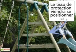 Portique Toboggan Et Balançoires En Bois Comanche 2,30 M -Portique Jardin Soldes Magasin portique toboggan bois balancoires comanche 4