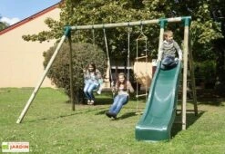 Portique Jardin Soldes Magasin 27 Portique Toboggan Et Balançoires En Bois Navajos 2,30 M