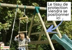 Portique Toboggan Et Balançoires En Bois Navajos 2,30 M -Portique Jardin Soldes Magasin portique toboggan bois balancoires navajos 4