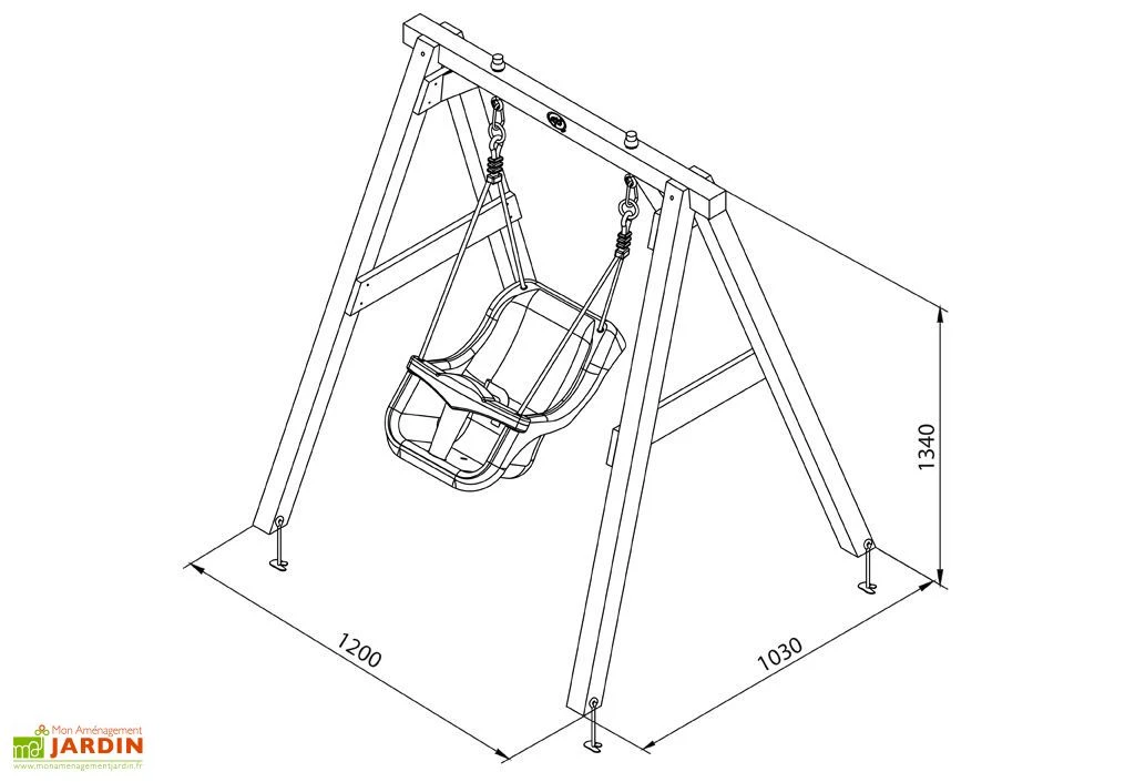 Axi Portique Balançoire Pour Bébé En Bois De Hemlock Marron Et Blanc 4 Axi Portique Balançoire Pour Bébé En Bois De Hemlock Marron Et Blanc – Image 4