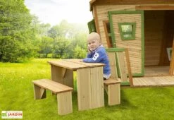 Axi Maison Enfant Bois Lisa + Table De Pique-Nique ZidZed -Portique Jardin Soldes Magasin promo maison lisa table picnic 3
