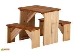 Axi Maison Enfant Bois Lisa + Table De Pique-Nique ZidZed -Portique Jardin Soldes Magasin promo maison lisa table picnic 4