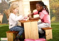 Axi Maison Enfant Bois Lisa + Table De Pique-Nique ZidZed -Portique Jardin Soldes Magasin promo maison lisa table picnic 5