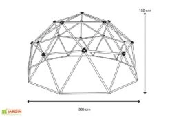 Lifetime Jeu D’extérieur Pour Enfant Dôme D’escalade En Acier ⌀ 3,05 X 1,52 M -Portique Jardin Soldes Magasin schema jeu jardin enfant dome escalade lifetime