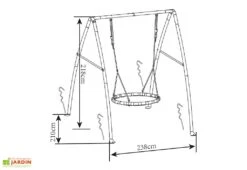Axi Portique Balançoire Nid D’oiseau En Acier – 238 X 210 X 218 Cm 7 Axi Portique Balançoire Nid D’oiseau En Acier – 238 X 210 X 218 Cm -Portique Jardin Soldes Magasin schema portique balancoire nid oiseau