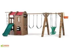 Step2 Aire De Jeux Adventure Lodge Play Center : Portique, Cabane, Toboggan