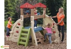 Step2 Mur D’Escalade Pour Enfants – Alpine Ridge, Climber And Slide -Portique Jardin Soldes Magasin structure mur escalade glisse alpine enfants 254x235x180cm 3