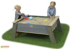 EXIT TOYS Table De Jardin En Bois Enfant Bac à Sable – Aksent XL -Portique Jardin Soldes Magasin table bois enfant bac a sable