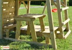 Aire De Jeux En Bois Brut Portique Balançoire Et Toboggan – 7,8 M² 7 Aire De Jeux En Bois Brut Portique Balançoire Et Toboggan – 7,8 M² -Portique Jardin Soldes Magasin table pique nique aire jeux bois