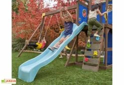 KidKraft Aire De Jeux En Bois Balançoires Et Toboggan – Overlook Challenge -Portique Jardin Soldes Magasin toboggan muret escalade jeux jardin