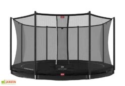 Berg Trampoline Enterré Avec Filet De Sécurité Favorit - Ø 380 Cm -Portique Jardin Soldes Magasin trampoline enterre rond noir berg