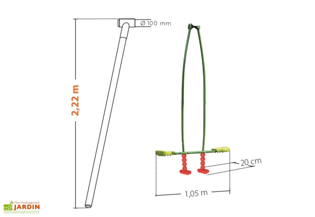 Balançoire Vis-à-vis Pour Portique Pour Enfants De 3 à 12 Ans 3 Balançoire Vis-à-vis Pour Portique Pour Enfants De 3 à 12 Ans – Image 3